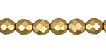 Czech Fire Polished Glass Matte Metallic Aztec Gold Round 8mm