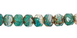 Czech Glass Shimmering Waters Fire Polished Rondelle 6x9mm