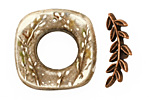 Humble Beads Polymer Clay Harvest Square Toggle Clasp 27-29mm, 26mm bar