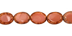 Czech Glass Coral Pink Picasso Oval 12x9mm