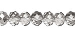 Luster Silver Crystal Faceted Rondelle 10mm