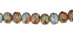 Czech Glass Copper Patina Fire Polished Rondelle 6x9mm
