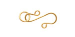 Gold Enameled Copper S Clasp 20x13mm, 8mm ring