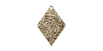 Stampt Antique Pewter (plated) Floral Embossed Diamond 15x20mm