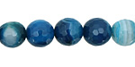 Sky Blue Line Agate Faceted Round 12mm