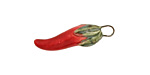 Earthenwood Studio Ceramic Hot Pepper Charm 7-8x26-27mm