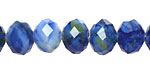Cobalt Swirl Crystal Faceted Rondelle 8mm