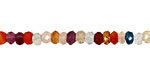 Multi Gemstone (Amethyst, Carnelian, Rock Crystal) Faceted Rondelle 4mm