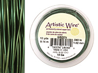 Artistic Wire Green 18 gauge, 10 yards