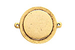 Nunn Design Antique Gold (plated) Raised Tag Small Circle Connector 33x26mm