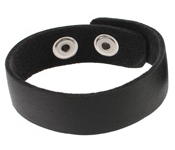 Black Leather Cuff Bracelet 7/8"
