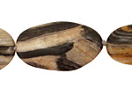 Australian Zebra Jasper Flat Freeform Oval 26-41x15-21mm