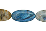 Larimar Blue Crazy Lace Flat Oval 30x15mm