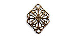 Vintaj Natural Brass Diamond Filigree 2-Hole Connector 15 x 21mm