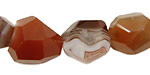 Red & Gray Botswana Agate Faceted Nugget 14-20x12-14mm