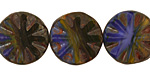 Czech Glass Denim Dreams Flower Window Coin 18mm