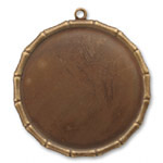 Vintaj Natural Brass Large Bamboo Circle Bezel Pendant 40mm