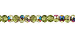 Czech Glass Metallic Pickle Juice Fire Polished Rondelle 4x5mm