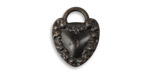Vintaj Arte Metal Kept Heart Charm 16x20mm