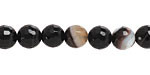 Black Sardonyx Faceted Round 8mm