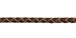 Natural Brown Woven Round Leather Cord 4mm