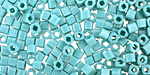 TOHO Opaque Turquoise Cube 3mm Seed Bead