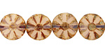 Czech Glass Wisteria Picasso Flower Window Coin 12mm
