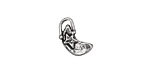 Rustic Charms Sterling Silver Little Moon w/ Star Charm 8x14mm