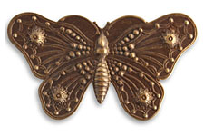 Vintaj Natural Brass Butterfly Grandeur 70x40mm