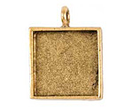 Nunn Design Antique Gold (plated) Large Square Bezel Pendant 26x34mm