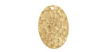 Brass Hammertone Flat Oval 22x15mm