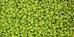 TOHO Transparent Rainbow Frosted Lime Green Round 11/0 Seed Bead
