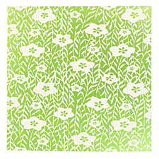 Lillypilly Lime Green Flower Garden Anodized Aluminum 3"x3" Sheet, 24 gauge