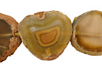 Yellow Line Agate Slice Freeform Pieces 23-33x19-30mm