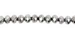 Metallic Silver Crystal Faceted Rondelle 6mm