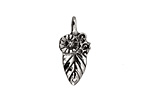 Green Girl Pewter Floral Leaf Link 25x11mm