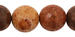 Fossil Coral (red) Faceted Round 18mm