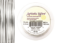 Artistic Wire Tinned Copper 18 gauge, 10 yards