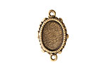 Nunn Design Antique Gold (plated) Mini Ornate Oval Bezel Link 24x15mm