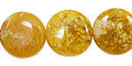 Natural Yellow Agate Puff Coin 20mm