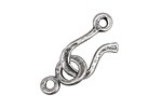 Antique Silver (plated) Hammered Simple Hook & Eye Clasp 32x12mm