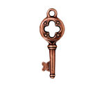 TierraCast Antique Copper (plated) Quatrefoil Key Charm 11x32mm