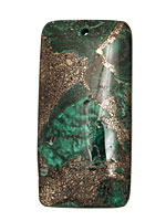 Malachite & Pyrite Rectangle Pendant 30x60mm