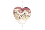 Grace Lampwork Amethyst/White Heart 19-20mm