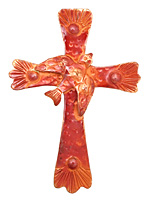 Patricia Healey Copper Cross w/ Peace Dove Pendant 46x65mm