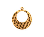Stampt Antique Gold (plated) Hammered Gypsy Hoop 22x25mm