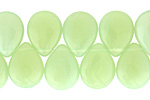 Czech Glass Milky Light Peridot Teardrop 12x16mm