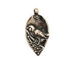 Green Girl Sterling Silver Rumi Bird Pendant 16x32mm