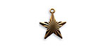Vintaj Natural Brass Etched Star Charm 13x14mm