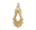 Brass Open Banner Drop 15x36mm